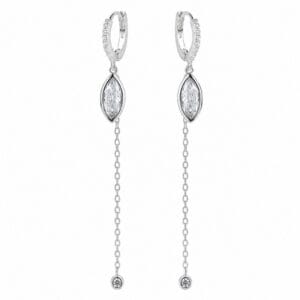 925 Sterling Silver Delicate Gemstone Drop Earrings for Wholesale Buyers - E0059