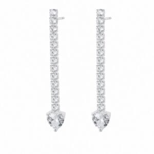 925 Sterling Silver Clear CZ Silver Stud and Bar Earrings for Wholesale Buyers - E0063