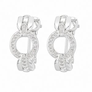925 Sterling Silver Long Dangle Earrings with Chain and Stone Detail for Wholesale Buyers - E0069