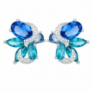 925 Sterling Silver Long Dangle Earrings with Chain and Stone Detail for Wholesale Buyers - E0070