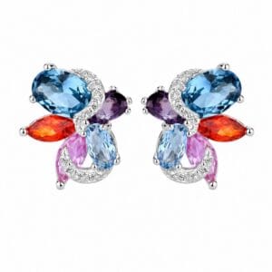 925 Sterling Silver Long Dangle Earrings with Chain and Stone Detail for Wholesale Buyers - E0071