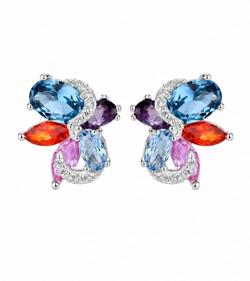small jewel stud for silver stud earrings collection E0071