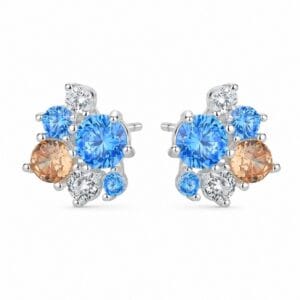 925 Sterling Silver Long Dangle Earrings with Chain and Stone Detail for Wholesale Buyers - E0072