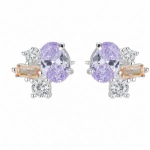 925 Sterling Silver Long Dangle Earrings with Chain and Stone Detail for Wholesale Buyers - E0075