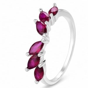 925 Silver Pink Leaf Cluster Ring Wholesale