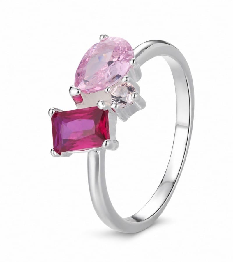 pink rectangular stone ring wholesale