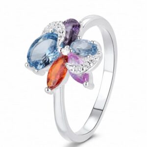 925 Silver Multicolor Butterfly Ring Wholesale