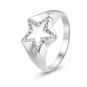 925 Silver Star Outline Stone Detail Ring Wholesale
