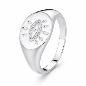 925 Silver Oval Eye Stone Detail Ring Wholesale
