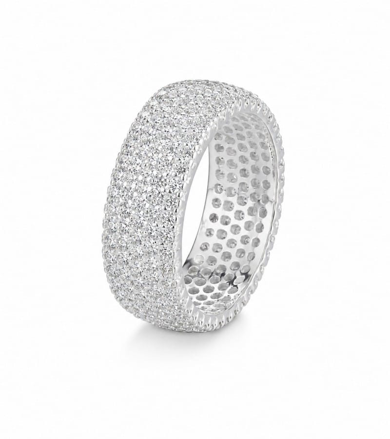 wide pave dome band ring wholesale