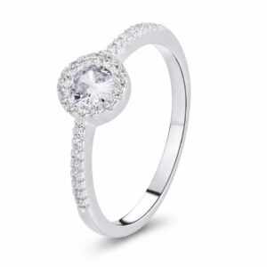 925 Silver Round Halo Solitaire Ring Wholesale