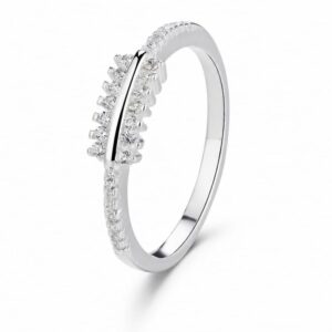 925 Silver Curved Spike Stone Ring Wholesale