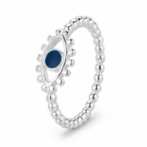 925 Silver Blue Oval Beaded Ring Wholesale