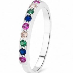 925 Silver Multicolor Stone Band Ring Wholesale