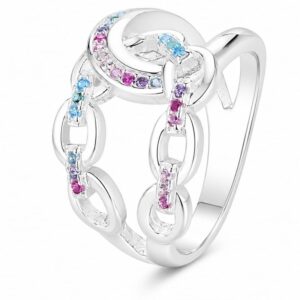 925 Silver Linked Chain Stone Ring Wholesale