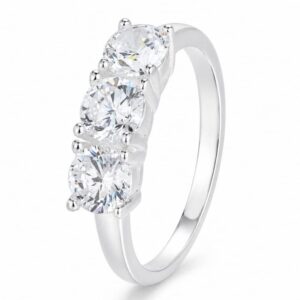 925 Silver Three Stone Rectangular Ring Wholesale