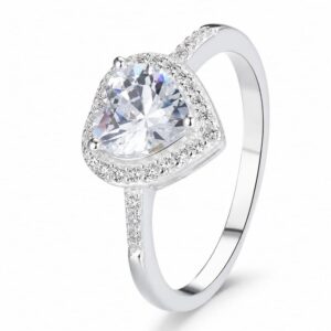 925 Silver Pear Shaped Halo Ring Wholesale
