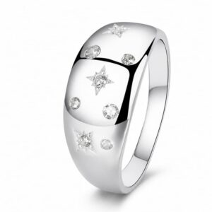 925 Silver Star Motif Signet Ring Wholesale