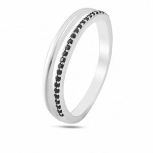 925 Silver Black Stone Edge Band Ring Wholesale