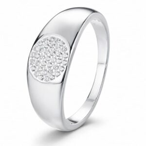 925 Silver Round Pave Panel Ring Wholesale