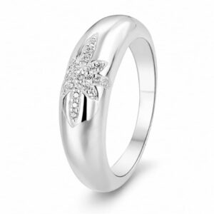 925 Silver Leaf Stone Band Ring Wholesale