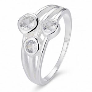 925 Silver Three Round Bezel Ring Wholesale