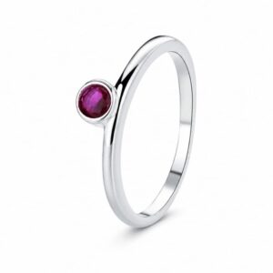 925 Silver Pink Bezel Stone Ring Wholesale