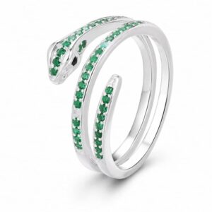925 Silver Green Double Line Open Ring Wholesale