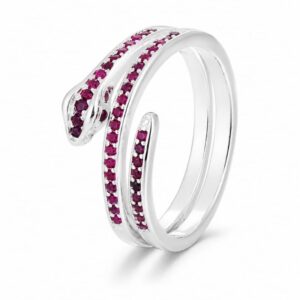 925 Silver Pink Double Line Open Ring Wholesale