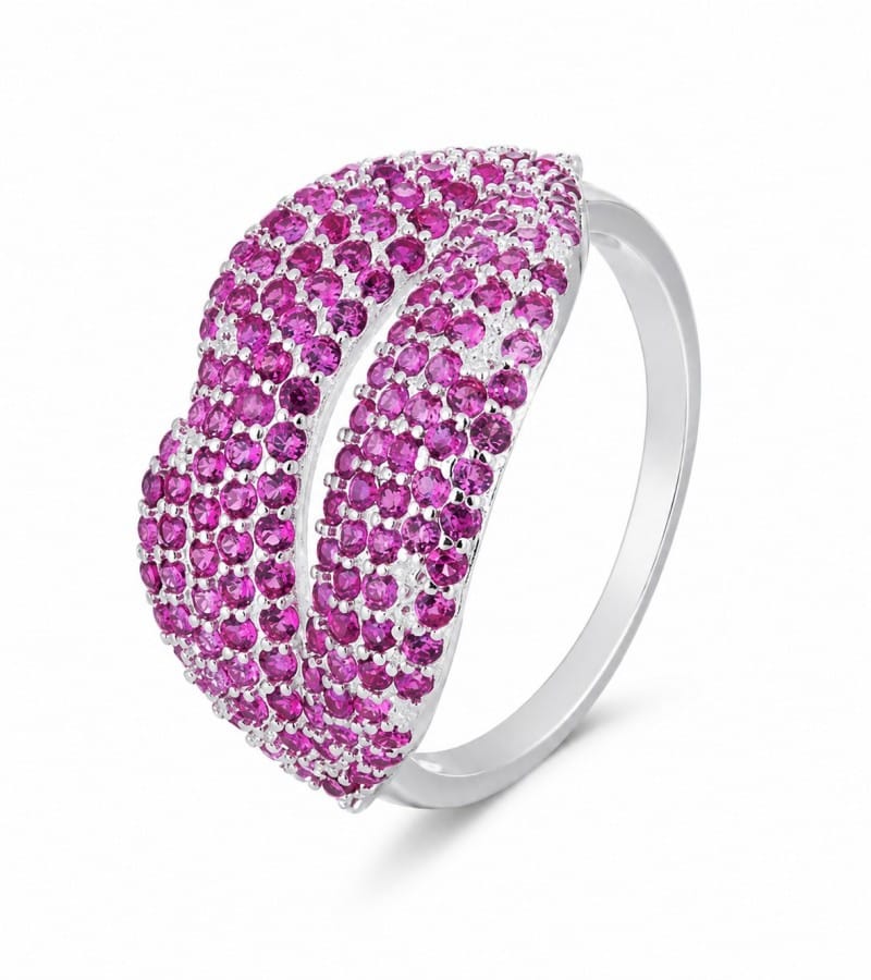 pink pave wide band ring wholesale
