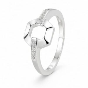 925 Silver Hexagon Outline Ring Wholesale
