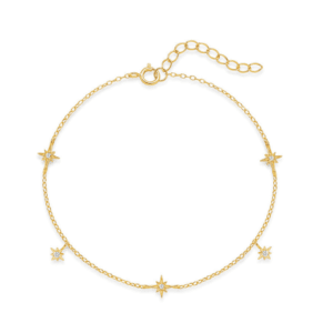 Silver Star Bracelet with Star CZ Stations – B0013