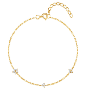 Silver Star Bracelet with Star CZ Accent – B0015