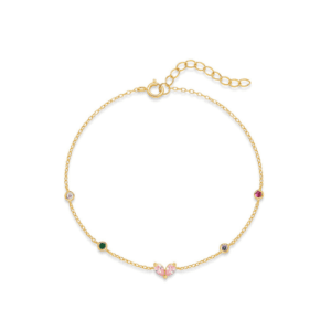 Cubic Zirconia Bracelet with Multicolor CZ Accent – B0016