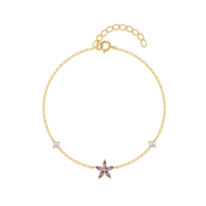 Silver Star Bracelet with Star CZ Accent – B0019