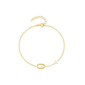 Silver Chain Bracelet with Oval Link Center Chain Link – B0021