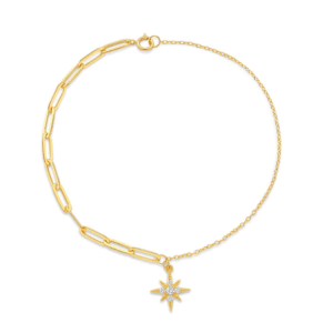 Silver Star Bracelet with Star Charm – B0024