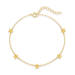 Silver Star Bracelet with Star Metal Stations – B0026