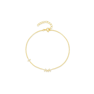 Cubic Zirconia Bracelet with Tiny CZ Cluster – B0028