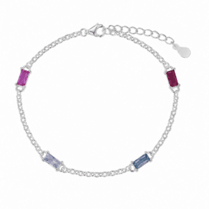 Cubic Zirconia Bracelet with Baguette CZ Accents – B0030