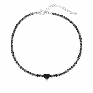Sterling Silver Heart Charm Bracelet with Heart Charm – B0034
