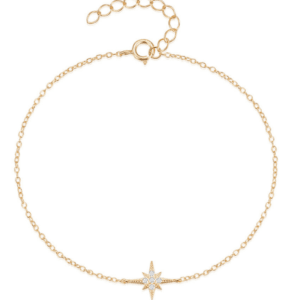 Silver Star Bracelet with Starburst Pendant – B004