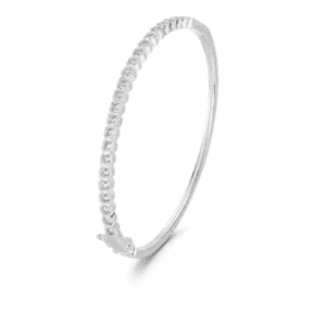 Sterling Silver Bangle Bracelet with Full CZ Pavé – B0045