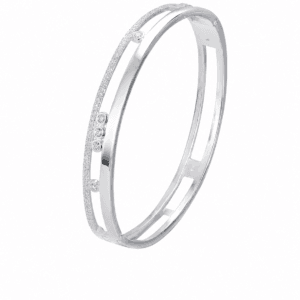 Cubic Zirconia Bracelet with Double Band CZ Accent – B0047