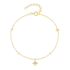 Sterling Silver Opal Bracelet with Opal Star Charm – B006