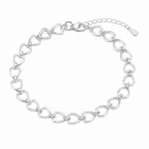 Silver Chain Bracelet with Polished Round Links – B0063