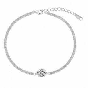 Cubic Zirconia Bracelet with Round CZ Cluster – B0083