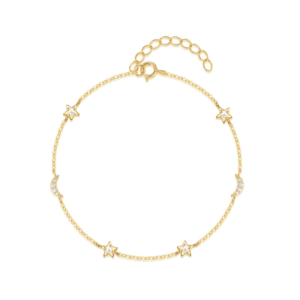 Pearl and CZ Star Accents Charm Bracelet for Statement Jewelry Mix With Specific Buyer Choice B009