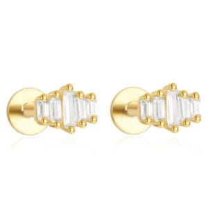 Custom 925 Silver Big Stud Earrings - E001003