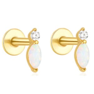 Opal Stud Earrings Sterling Silver - E00257
